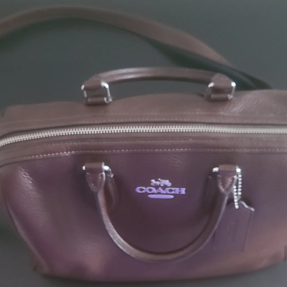 Coach Pebbled Leather Rowen Large Satchel in Maple 12Wx8H, No Dust Cover - Picture 2 of 13